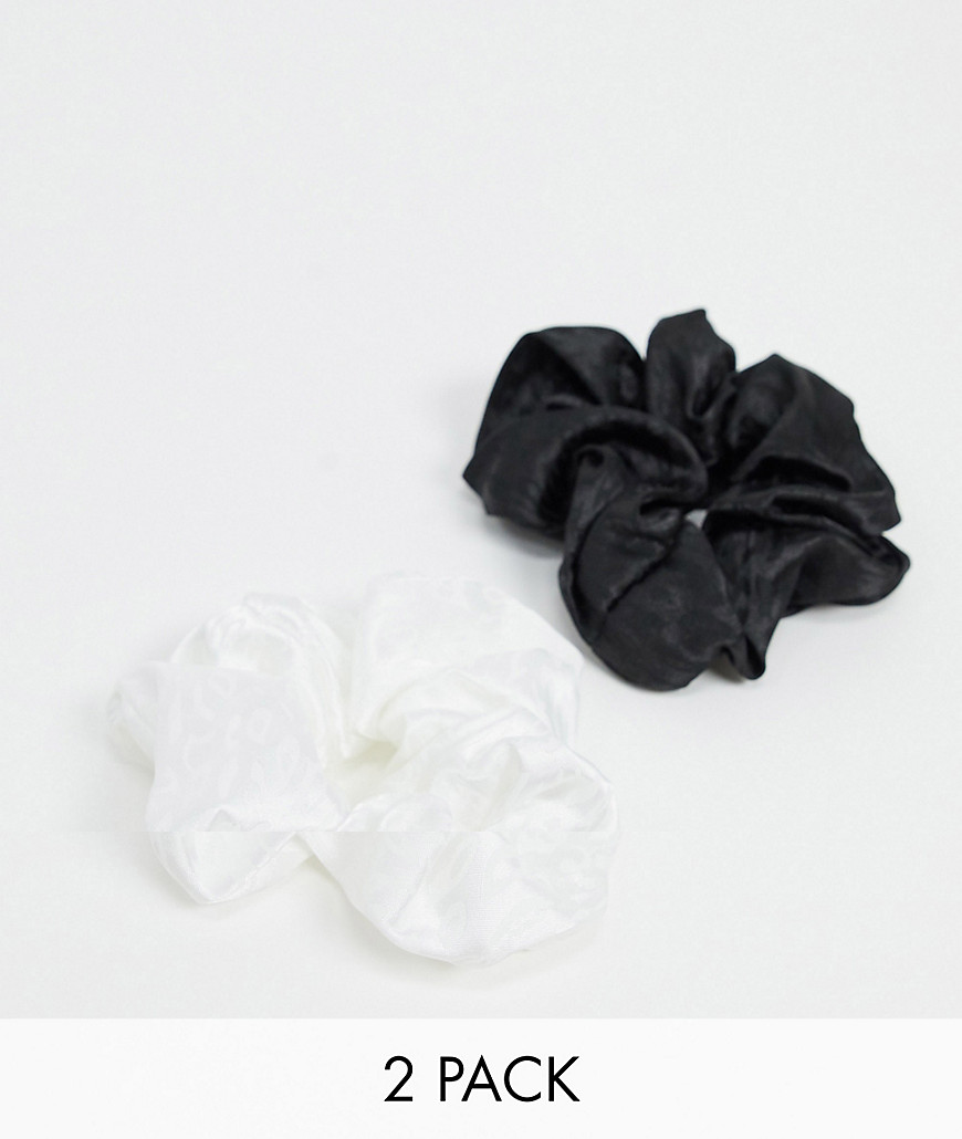 фото Набор из 2 резинок для волос черного/белого цвета asos design-мульти