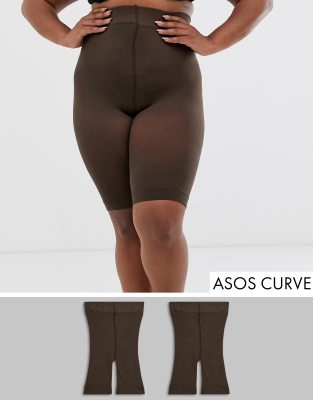 фото Набор из 2 шортов asos design curve-коричневый asos curve