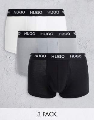 фото Набор из 3 боксеров-брифов черного/серого/белого цветов hugo-разноцветный hugo bodywear