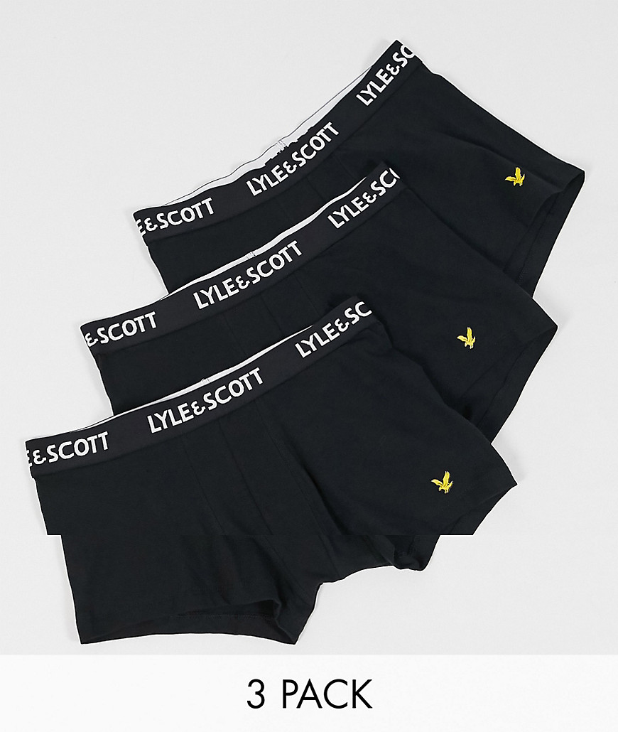 фото Набор из 3 черных боксеров-брифов lyle & scott bodywear-черный цвет