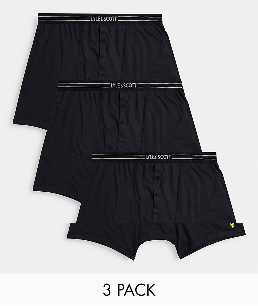фото Набор из 3 черных боксеров-брифов с логотипом lyle & scott plus-черный цвет lyle & scott bodywear