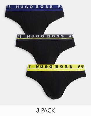 фото Набор из 3 черных трусов boss bodywear-черный цвет