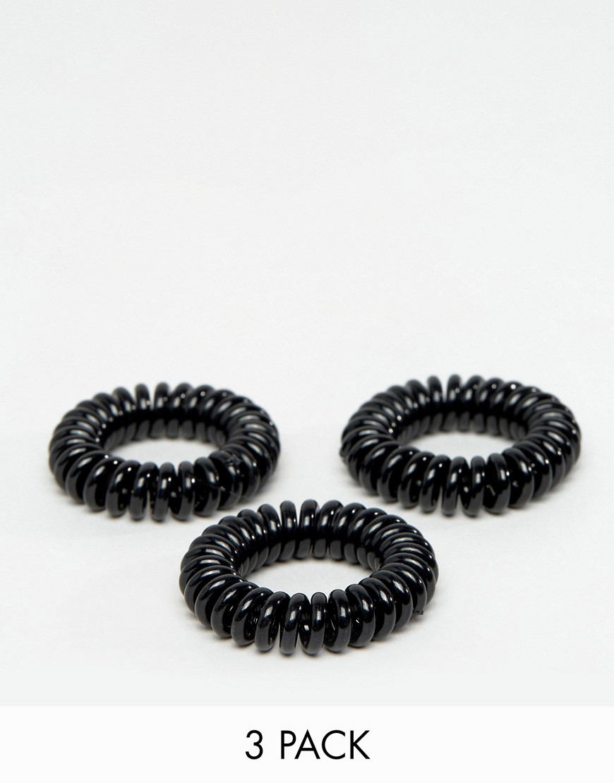 фото Набор из 3 черных тугих резинок для волос invisibobble-бесцветный