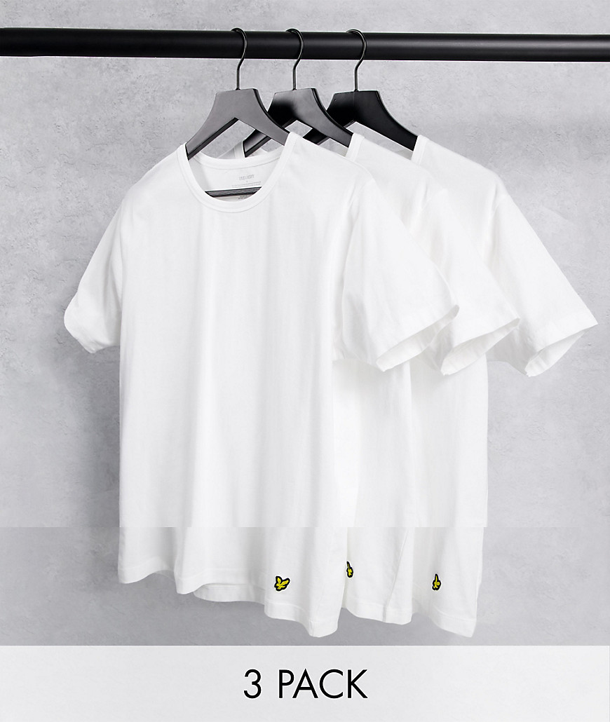 фото Набор из 3 футболок белого цвета с круглым вырезом lyle & scott bodywear-белый