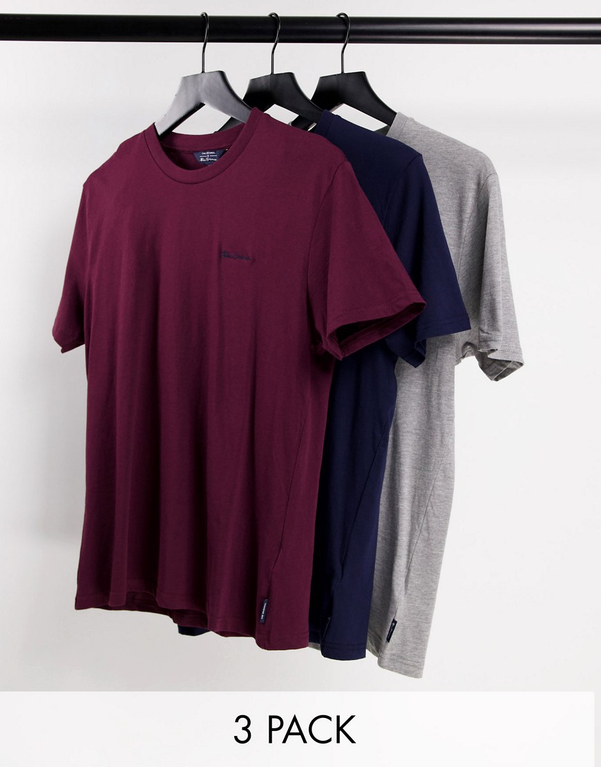 Набор из 3 футболок с вышивкой в рукописном стиле -Разноцветный Ben Sherman 12036618