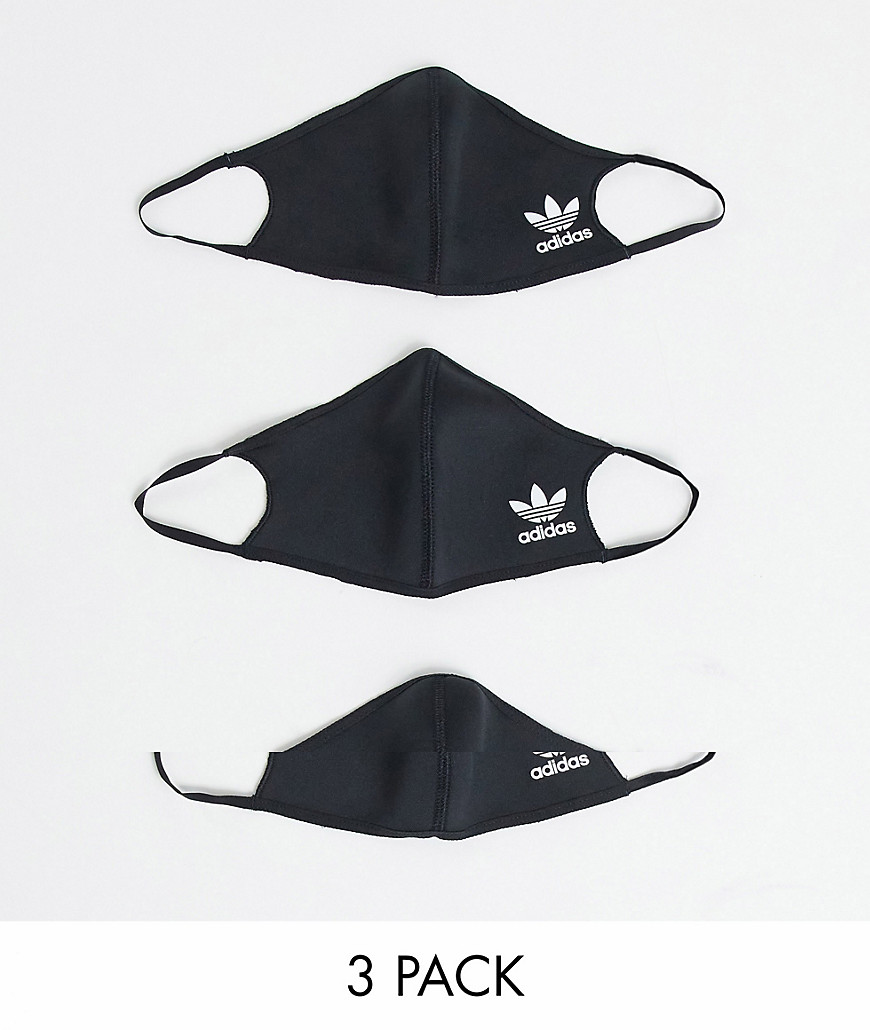 фото Набор из 3 масок для лица черного цвета adidas originals-черный цвет