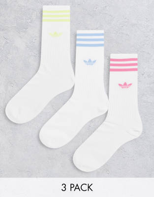 Носки и гольфы  Asos Набор из 3 пар белых носков adidas Originals adicolor-Белый