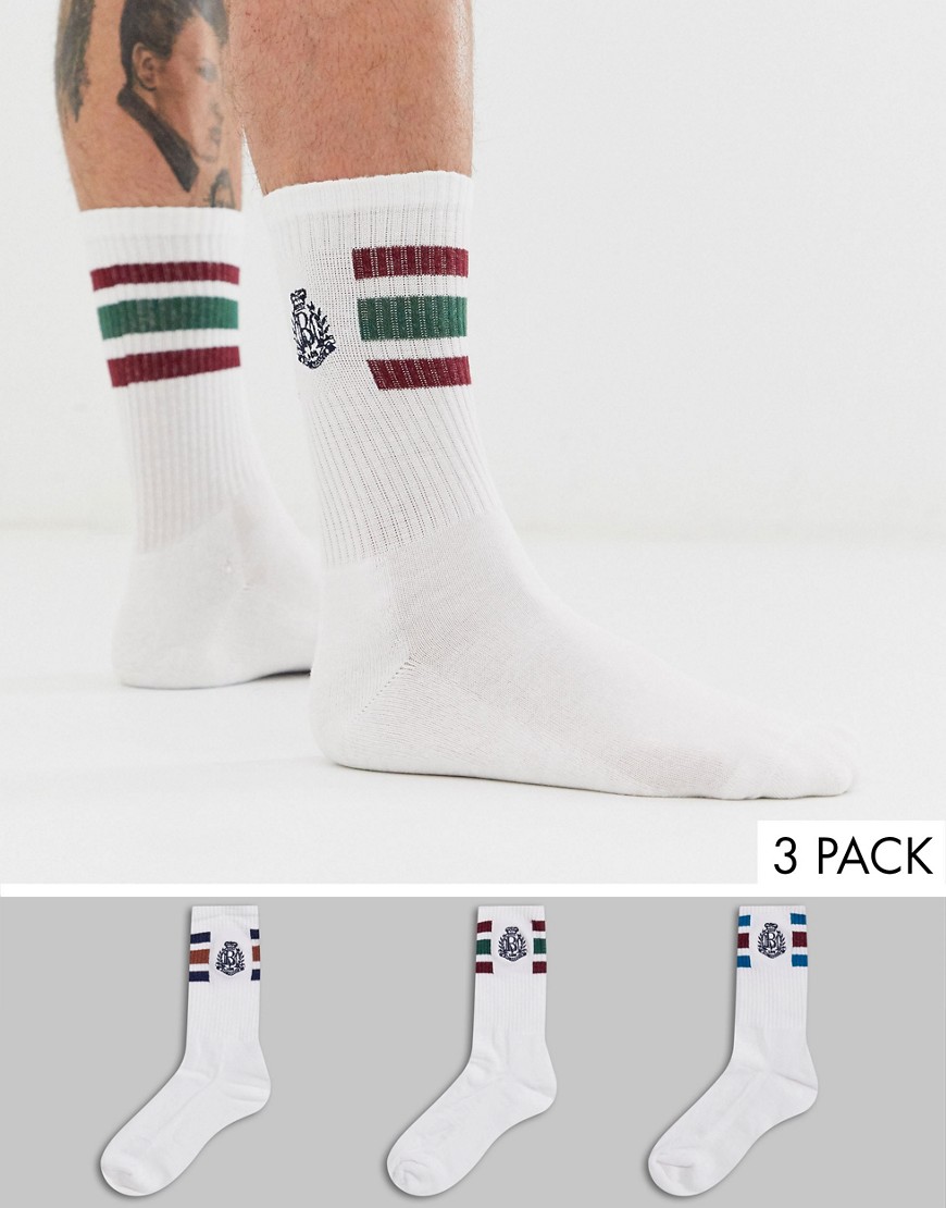 фото Набор из 3 пар белых носков burton menswear-мульти
