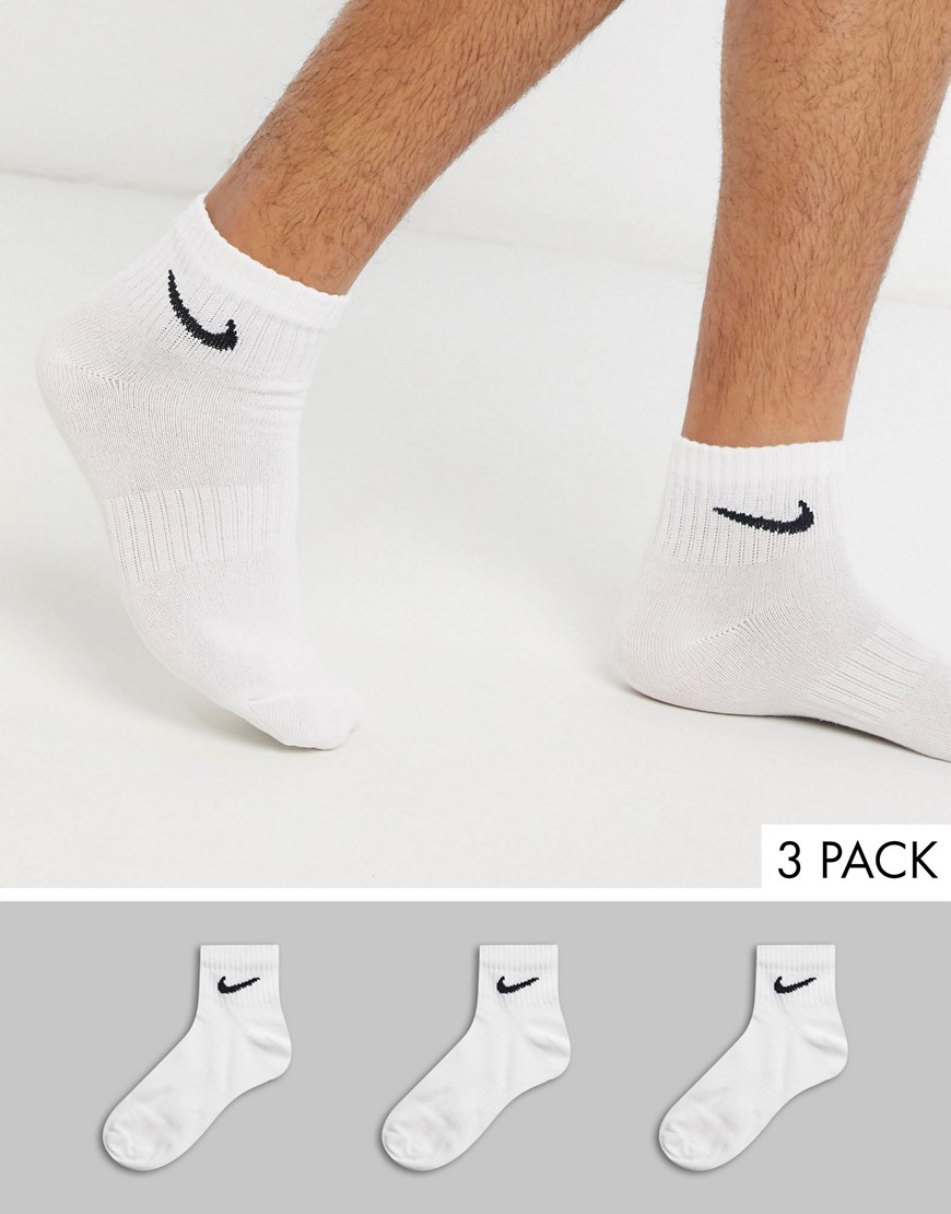 фото Набор из 3 пар белых носков до щиколотки nike training-белый