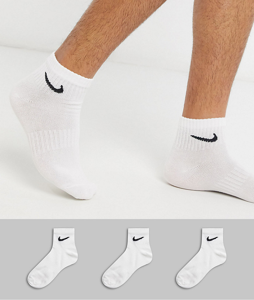 фото Набор из 3 пар белых носков до щиколотки nike training-белый