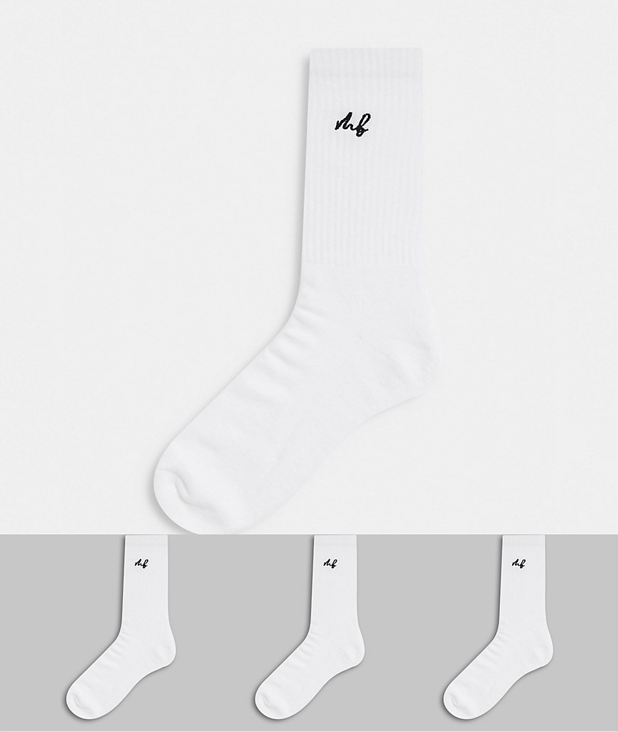 фото Набор из 3 пар белых носков до середины голени burton menswear-белый