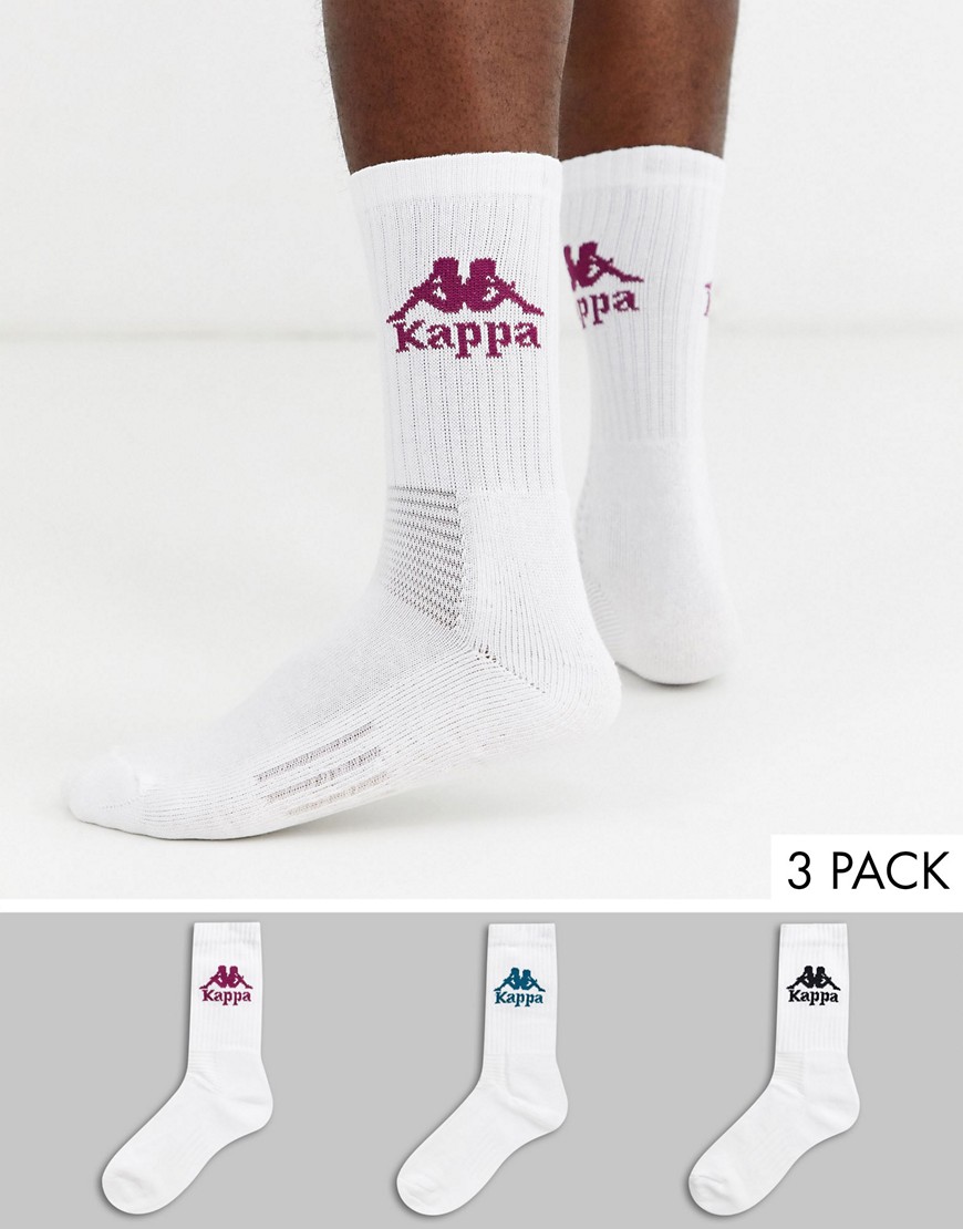 фото Набор из 3 пар белых носков kappa-белый