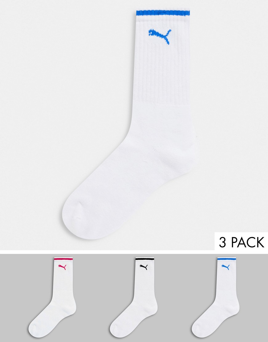 фото Набор из 3 пар белых носков с логотипом puma-белый
