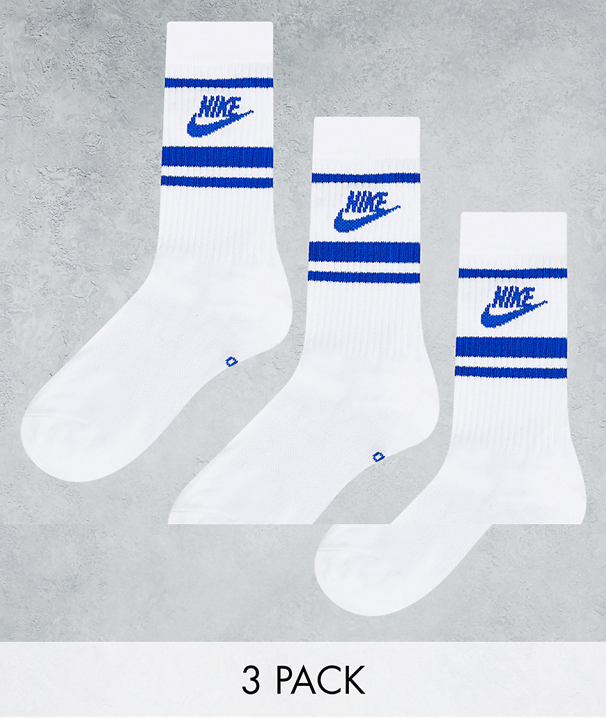 фото Набор из 3 пар белых/синих носков nike essential-белый