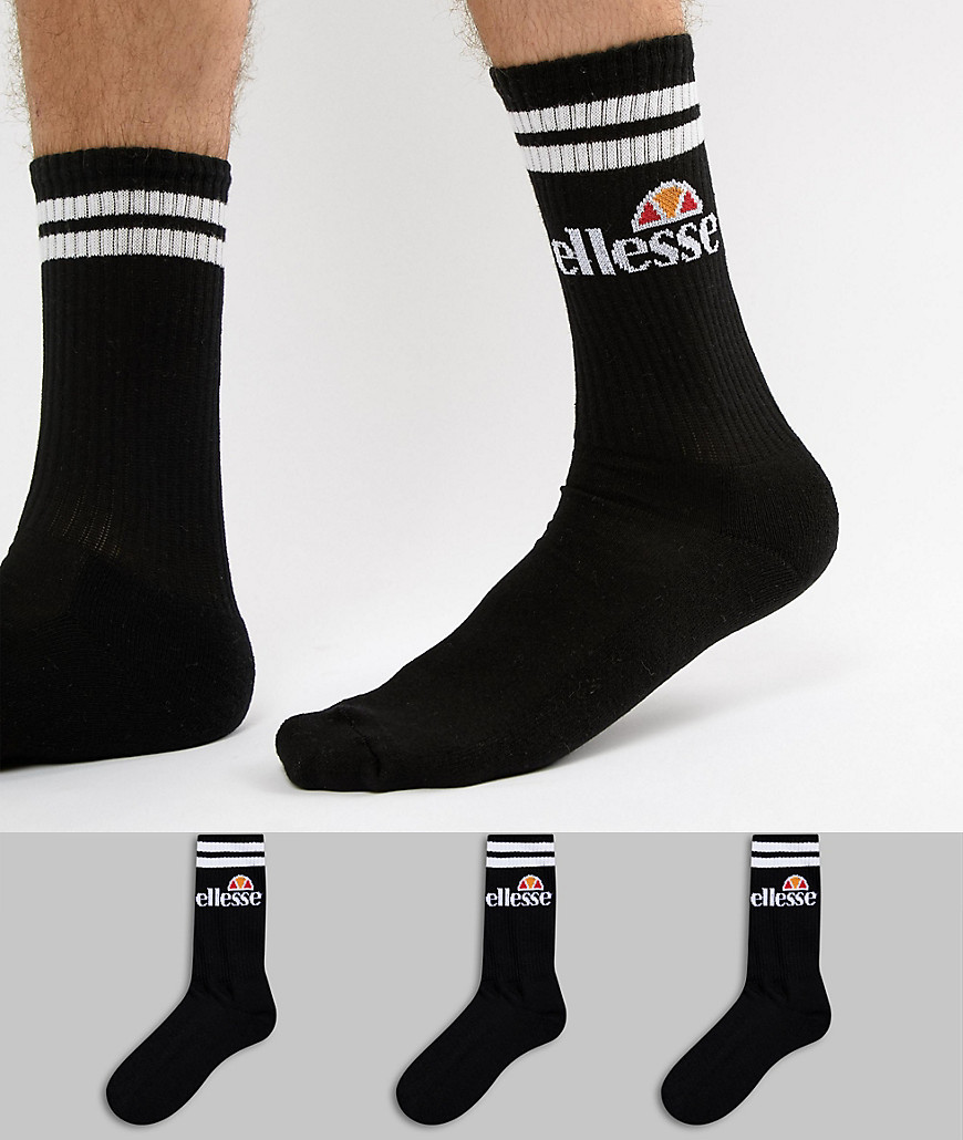 фото Набор из 3 пар черных носков ellesse pullo-черный