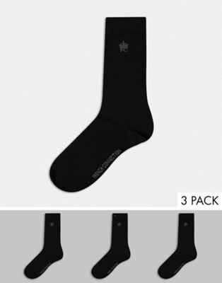 фото Набор из 3 пар черных носков french connection-черный цвет