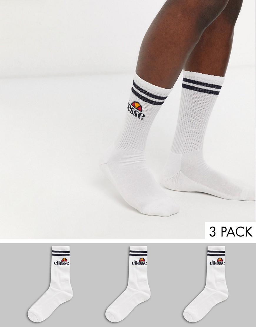 фото Набор из 3 пар мужских белых спортивных носков ellesse-белый