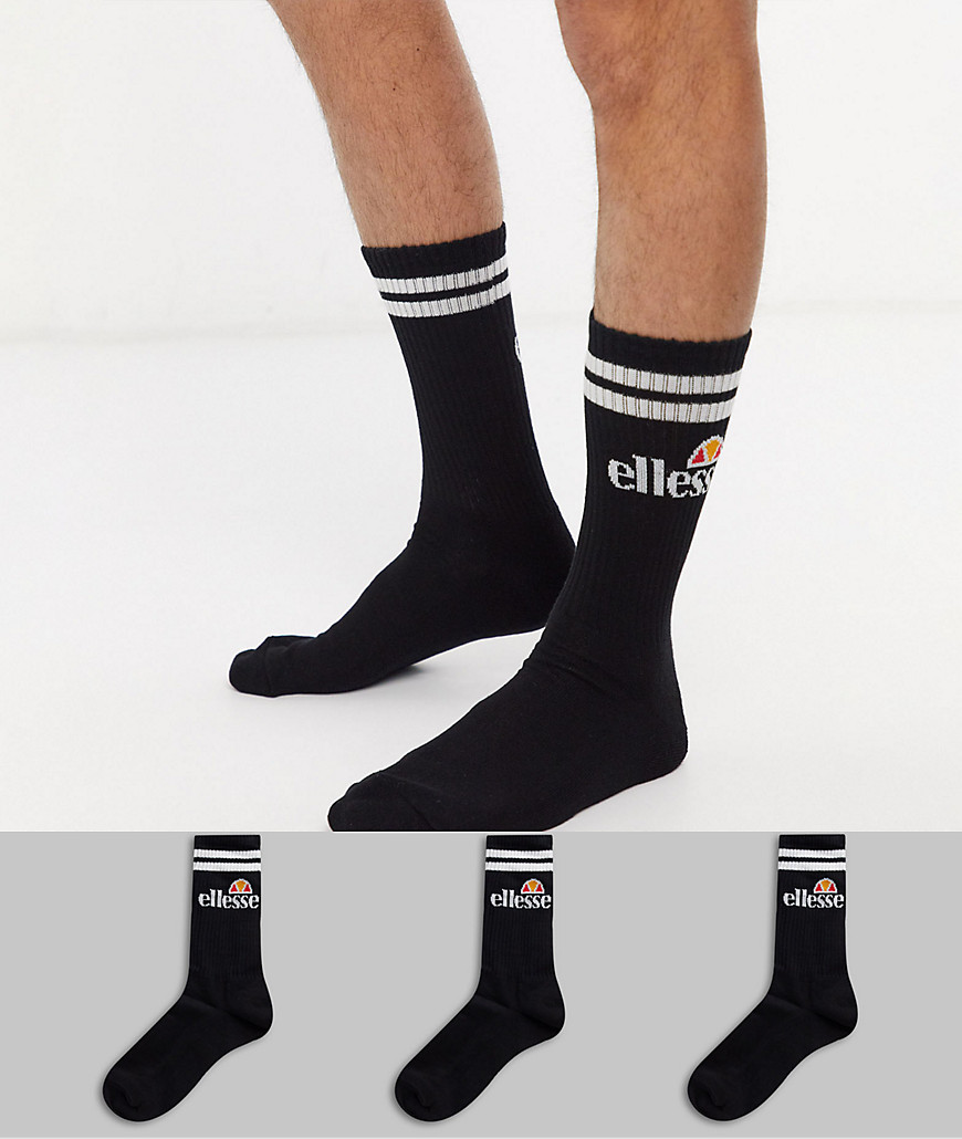 фото Набор из 3 пар мужских черных спортивных носков ellesse-черный