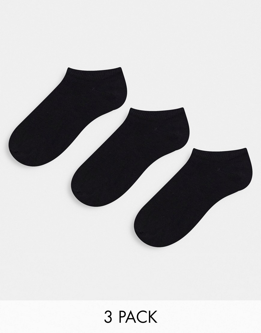 фото Набор из 3 пар низких черных носков из органического хлопка topshop-черный
