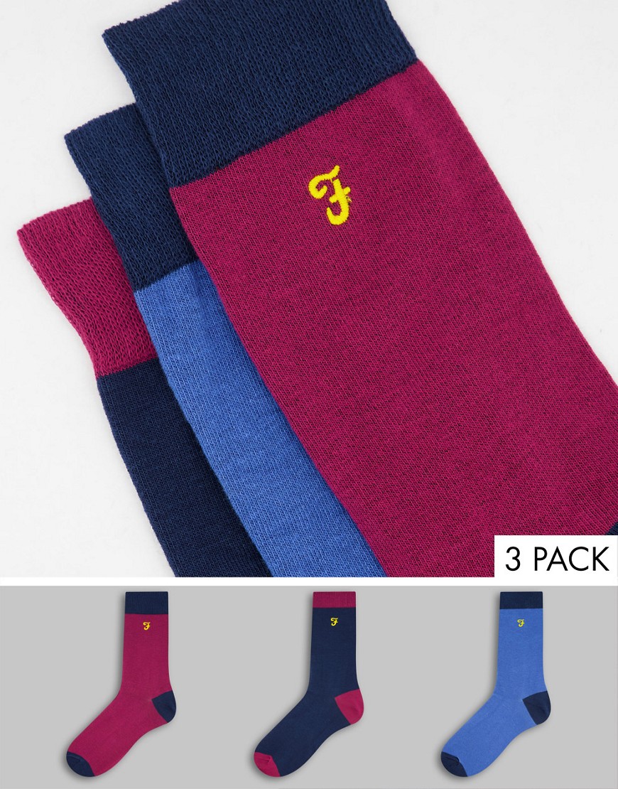 фото Набор из 3 пар носков разного цвета farah merdine-фиолетовый цвет