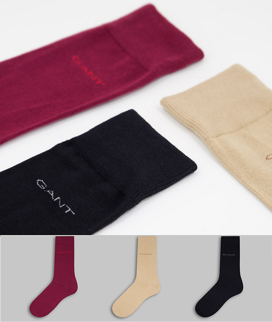 Набор из 3 пар носков розового, кремового и черного цветов с логотипом -Разноцветный Gant 105682529
