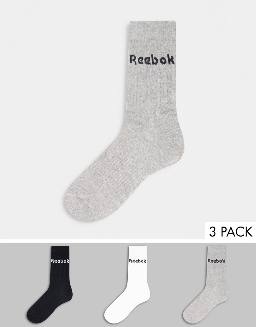 фото Набор из 3 пар разноцветных носков обычной длины reebok training-многоцветный