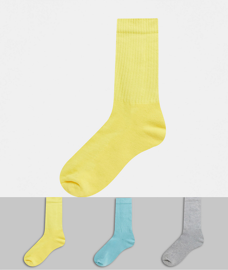 фото Набор из 3 пар спортивных носков пастельных тонов asos design-мульти