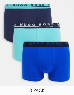 фото Набор из 3 синих боксеров-брифов boss вodywear-голубой boss bodywear