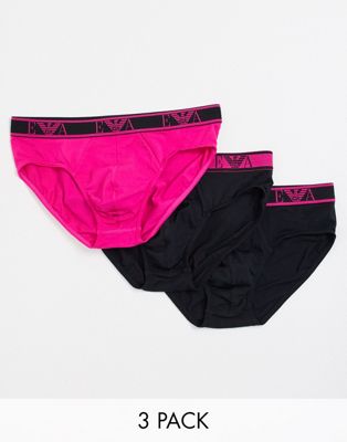 фото Набор из 3 трусов (черный/розовый) emporio armani-черный цвет emporio armani bodywear