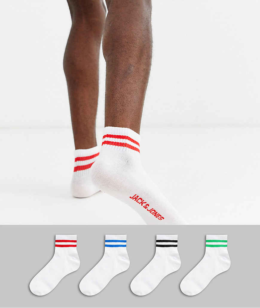 фото Набор из 4 пар спортивных носков с полосой jack & jones-белый