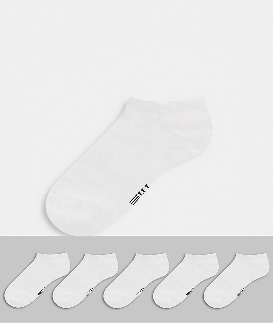 Набор из 5 пар белых носков под кроссовки -Белый Topman 11960321