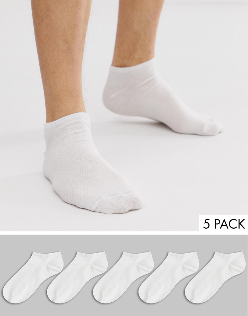 фото Набор из 5 пар белых спортивных носков new look-белый