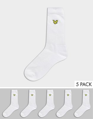 фото Набор из 5 пар белых спортивных носков lyle & scott-белый