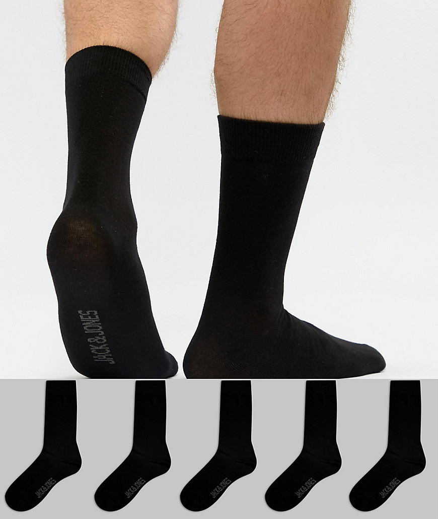Набор из 5 пар черных носков Jack & Jones-Черный