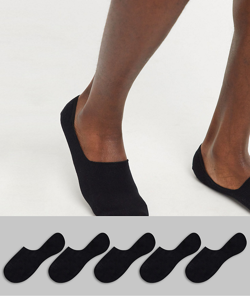 фото Набор из 5 пар невидимых черных носков с гелевыми вставками topman-черный цвет
