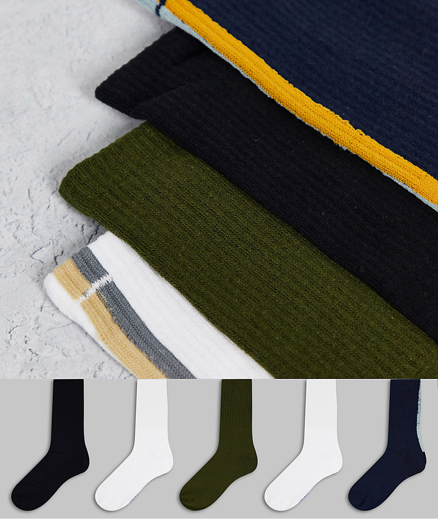 фото Набор из 5 пар носков обычной длины разных цветов jack & jones-разноцветный