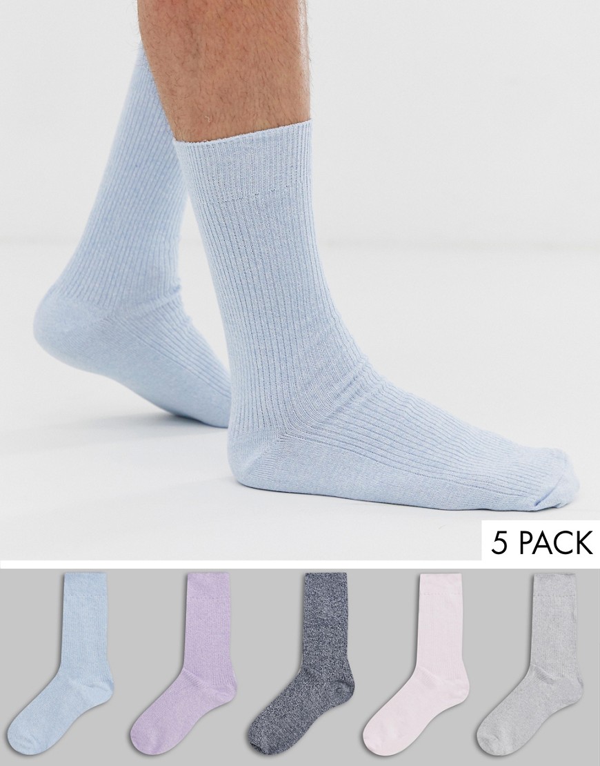 фото Набор из 5 пар носков пастельных оттенков new look-мульти