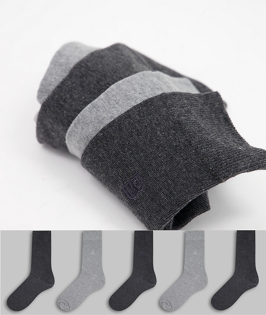 фото Набор из 5 пар носков серого цвета burton-серый burton menswear
