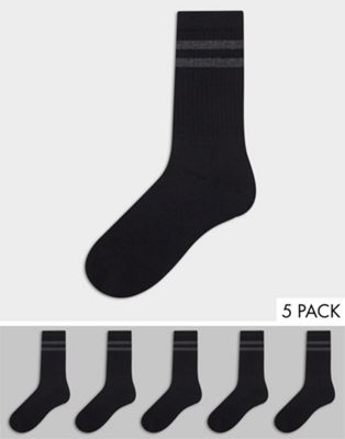фото Набор из 5 пар спортивных носков черного цвета french connection fcuk-черный цвет
