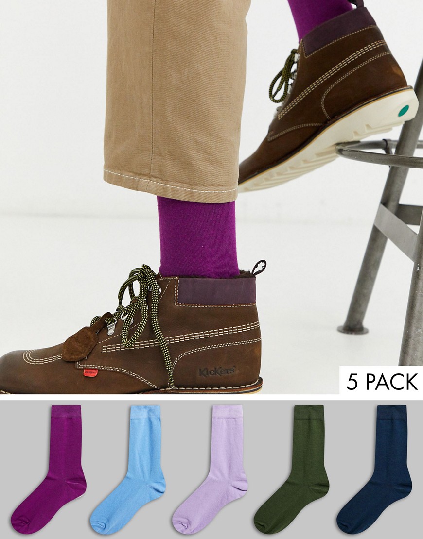 фото Набор из 5 пар цветных носков до щиколотки со скидкой asos design-мульти