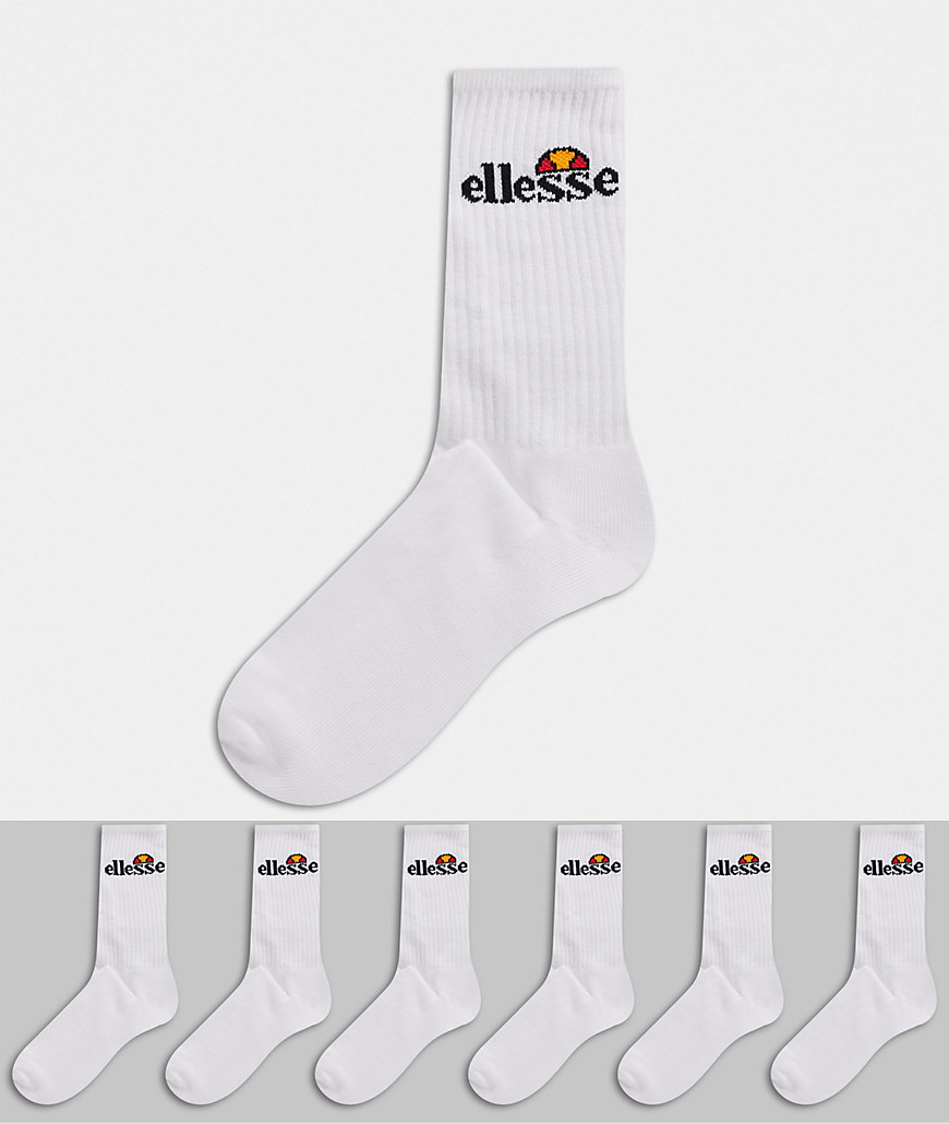фото Набор из 6 пар белых спортивных носков с логотипом ellesse-белый
