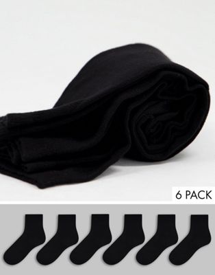 фото Набор из 6 пар черных супермягких носков до щиколотки из бамбукового волокна accessorize-черный цвет