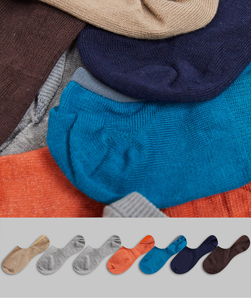 фото Набор из 7 пар невидимых носков разных цветов asos design-многоцветный