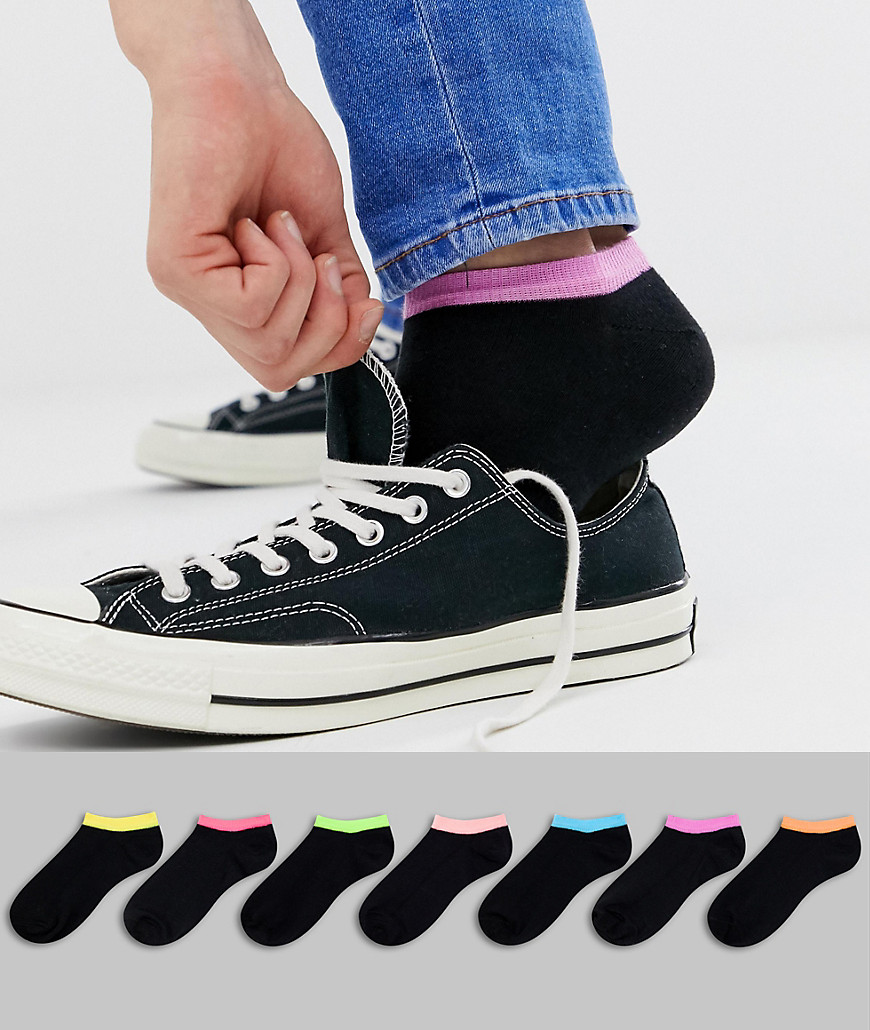 фото Набор из 7 пар спортивных носков с контрастной отделкой asos design - скидка-мульти