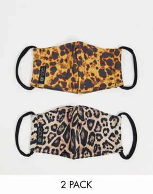 фото Набор из двух масок для лица с леопардовым и черепаховым принтом onzie-многоцветный