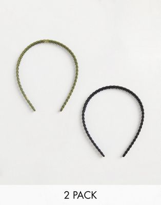 фото Набор из двух обручей для волос в виде матовых цепочек asos design-многоцветный