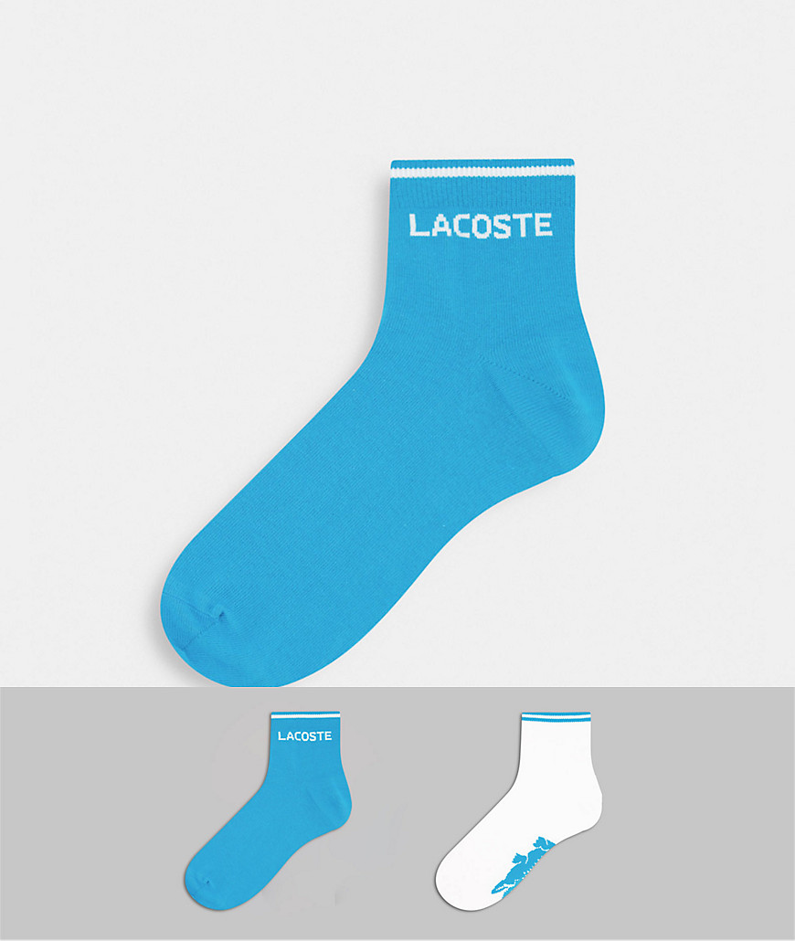 фото Набор из двух пар низких носков синего цвета lacoste-многоцветный