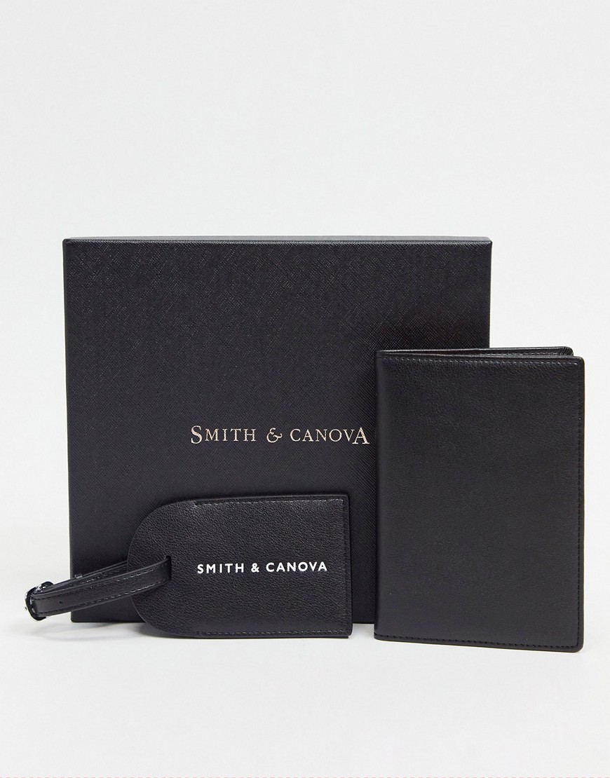 фото Набор из обложки для паспорта и багажной бирки smith & canova-черный цвет smith and canova