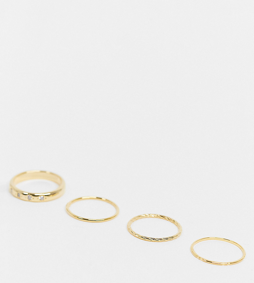 фото Набор из пяти позолоченных колец orelia-золотистый