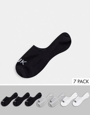 фото Набор из семи пар низких носков черного, белого и серого цвета french connection-черный